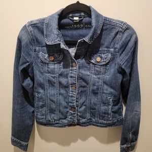 GAP Kids 1969 Collared Jean Jacket Denim Blue Girls